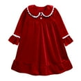 thumbnail image 1 of NAISIBABY Girls Nightgowns, Christmas Sleeping Skirt Long Sleeve Solid Color Causal Home Clothes Red 12-24Months, 1 of 8
