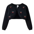 thumbnail image 1 of NAISIBABY Girls Outerwear Cardigan, One-Button School Uniform Cropped Knit Jacket Autumn Short Coat Black Size 10, 1 of 7