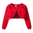 thumbnail image 1 of NAISIBABY Girls Outerwear Cardigan, One-Button School Uniform Cropped Knit Jacket Autumn Short Coat Red Size 2, 1 of 6