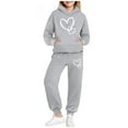 thumbnail image 1 of NAISIBABY Girls Outfit Sets 2-Piece, Long Sleeve Hoodie and Sweatpants Kids Fall Winter Fleece-lined Clothes Gray 14T, 1 of 5