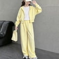 thumbnail image 1 of NAISIBABY Girls Outfit Sets Long Sleeve Casual Cute Fashion Hoodies and Pants 2-Piece Set Clothes Yellow Size 11, 1 of 9
