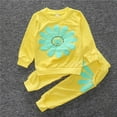 thumbnail image 1 of NAISIBABY Girls Outfit Sets, Sunflower Prints Casual Pants Pullover Sweatshirts Athleisure 2 Piece Yellow 3T, 1 of 5