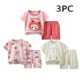 thumbnail image 1 of NAISIBABY Girls Outfits, Shorts Sleeve T-Shirt Elastic Waist Shorts Summer Casual Sets 3 Pack 4-5T, 1 of 5