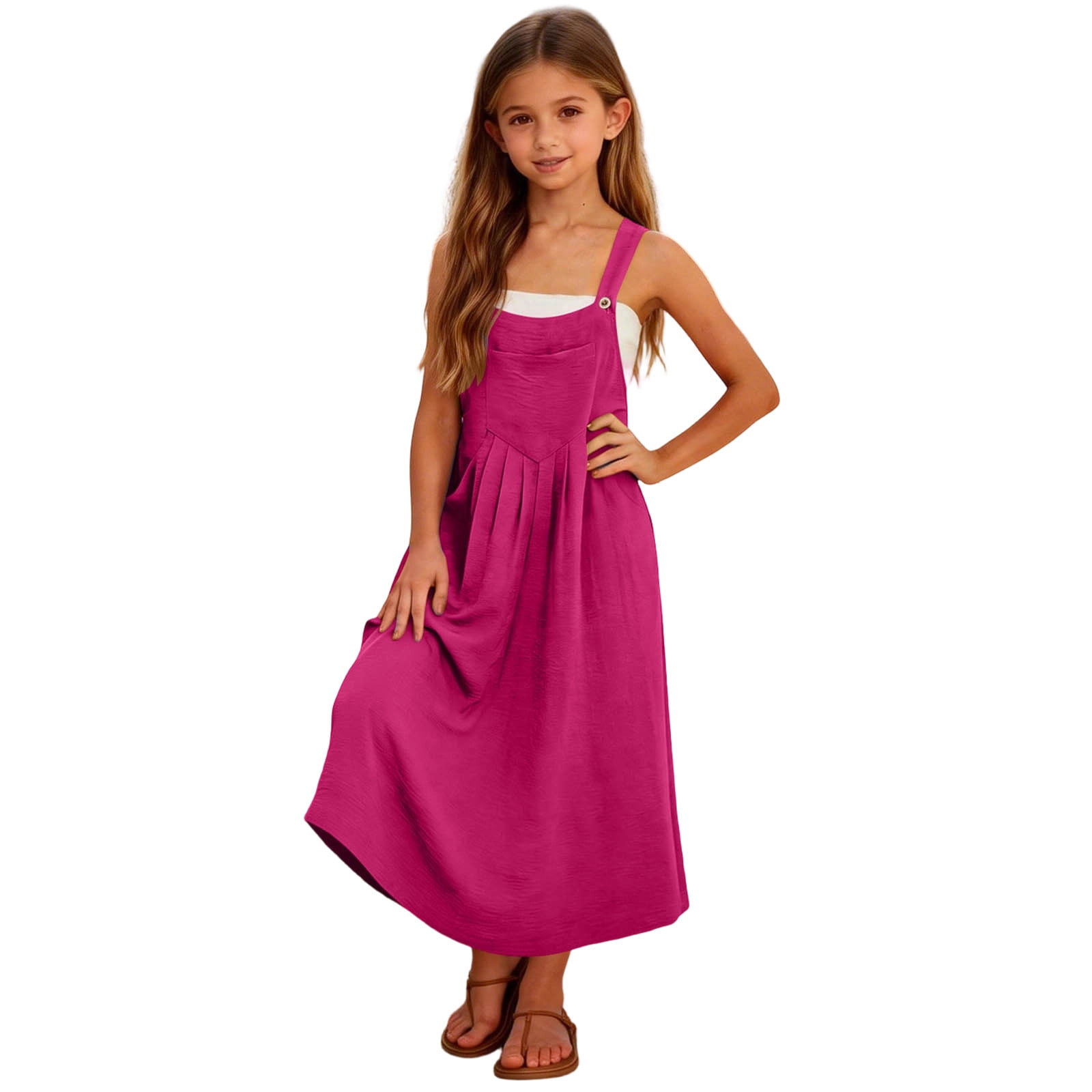 hot pink pinafore dress Plus Size Hot Pink Overall Dress Kelly Hot Pink Linen Square Neckline  Pinafore Plus Size Dress
