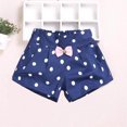 thumbnail image 1 of NAISIBABY Girls Pleated Shorts, Cute Sweet Elastic Waist Bow Polka Dot Summer Casual Shorts Navy 4-5T, 1 of 3