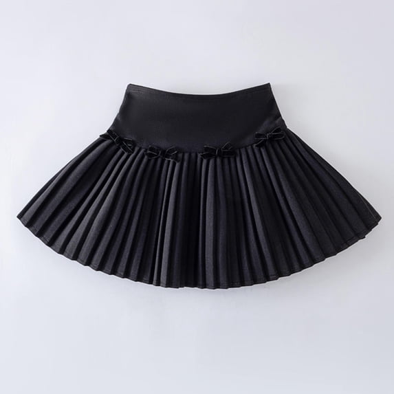 NAISIBABY Girls Pleated Skirts, High Waist Casual Fashion A-Line Fall Winter School Uniform Skirts Black Size 5T