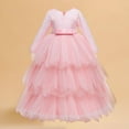thumbnail image 1 of NAISIBABY Girls Princess Dress (7-14T), Long Sleeve Embroidered Tutu Tulle Back Zipper Birthday Wedding Party Formal Dress Pink 10T, 1 of 9