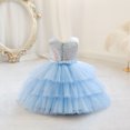 thumbnail image 1 of NAISIBABY Girls Princess Dress, Cute Wedding Birthday Dress Sleeveless Lace Sequin Mesh Prom Maxi Dress Blue 12M, 1 of 4