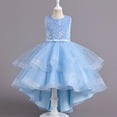 thumbnail image 1 of NAISIBABY Girls Princess Dress, Elegant Glitter Sleeveless Tutu Formal Dress Wedding Pageant Party Floral Dress Blue 9T, 1 of 3
