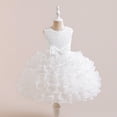 thumbnail image 1 of NAISIBABY Girls Princess Dress, Heart Embroidered Tutu Mesh Bow Sleeveless Birthday Wedding Party Pageant Dress White 2T, 1 of 9