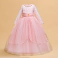 thumbnail image 1 of NAISIBABY Girls Princess Dress, Long Sleeve Back Zipper Embroidered Tulle Party Gown Wedding Pageant Formal Dress Pink 8T, 1 of 9