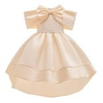 thumbnail image 1 of NAISIBABY Girls Princess Dress, Silky Satin Off the Shoulder Elegant Bowknot Birthday Party Pageant Formal Dress Yellow 9T, 1 of 8