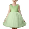 thumbnail image 1 of NAISIBABY Girls Princess Dress, Sleeveless Back Zipper Bowknot Tutu Mesh Birthday Wedding Party Pageant Dress Mint Green 4T, 1 of 4