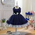 thumbnail image 1 of NAISIBABY Girls Princess Dress, Sleeveless Floral Lace Sequin Mesh Wedding Birthday Pageant Dress Dark Blue 4T, 1 of 5