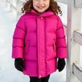 thumbnail image 1 of NAISIBABY Girls Puffer Coat, Full Zipper Mid-Length Warm Hooded Winter Mid-Length Quilted Jackets Hot Pink 10T, 1 of 4