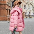 thumbnail image 1 of NAISIBABY Girls Puffer Coat, Thicken Warm Windproof Hooded Zip Up Winter Padded Quilted Outerwear Pink 9T, 1 of 8