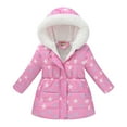 thumbnail image 1 of NAISIBABY Girls Puffer Jacket, Long Sleeve Thicken Warm Fashion Prints Kids Mid-Length Quilted Coat Pink 9-10T, 1 of 8