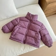 thumbnail image 1 of NAISIBABY Girls Puffer Jacket Size 10, Soft Lightweight Windproof Stand Collar Zip-Up Warm Thicken Padded Coat Purple, 1 of 3