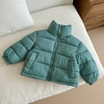 thumbnail image 1 of NAISIBABY Girls Puffer Jacket, Soft Lightweight Windproof Stand Collar Zip-Up Warm Thicken Padded Coat Green 11T, 1 of 3