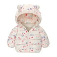 thumbnail image 1 of NAISIBABY Girls Puffer Jacket with Hooded, Cute Graphic Zip-Up Warm Comfy Winter Lightweight Quilted Coat White 2T, 1 of 2