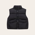 thumbnail image 1 of NAISIBABY Girls Puffer Vest, Sleeveless Zipper with Pockets Collar Windproof Fall Winter Thermal Coat Black 7T, 1 of 4