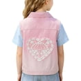 thumbnail image 1 of NAISIBABY Girls' Sparkly Sequin Bow Denim Vest, Lace Pocket Sleeveless Jean Jacket for Party & Daily Wear Pink Size 3T, 1 of 6