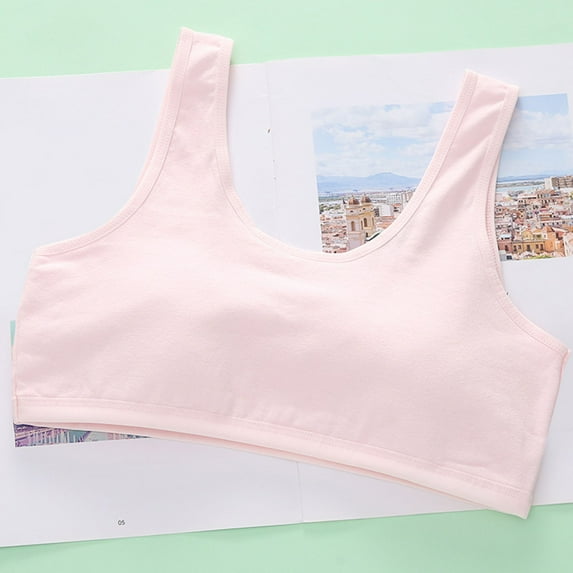 NAISIBABY Girls Sports Bras, Strech Comfortable Training Camisole Bralette for Teens Pink 13-14T(S)