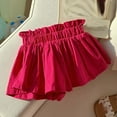 thumbnail image 1 of NAISIBABY Girls Summer Shorts, Loose Solid Color Lovely Ruffled Elastic Waist Cotton Casual Shorts Hot Pink 2-3T, 1 of 4