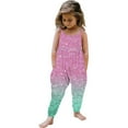 thumbnail image 1 of NAISIBABY Girls Suspenders Jumpsuit, Sleeveless Fashion Printed Summer Romper Pink 2T, 1 of 5