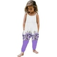 thumbnail image 1 of NAISIBABY Girls Suspenders Jumpsuit, Sleeveless Fashion Printed Summer Romper Purple 4T, 1 of 5