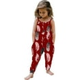 thumbnail image 1 of NAISIBABY Girls Suspenders Jumpsuit, Sleeveless Fashion Printed Summer Romper Red 3T, 1 of 5