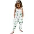 thumbnail image 1 of NAISIBABY Girls Suspenders Jumpsuit, Sleeveless Tie-Dye Gradient Printed Causal Summer Romper Green 2-3T, 1 of 5