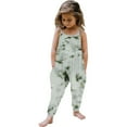 thumbnail image 1 of NAISIBABY Girls Suspenders Jumpsuit, Sleeveless Tie-Dye Gradient Printed Causal Summer Romper Green 4-5T, 1 of 5