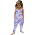 thumbnail image 1 of NAISIBABY Girls Suspenders Jumpsuit, Sleeveless Tie-Dye Gradient Printed Causal Summer Romper Purple 2-3T, 1 of 5