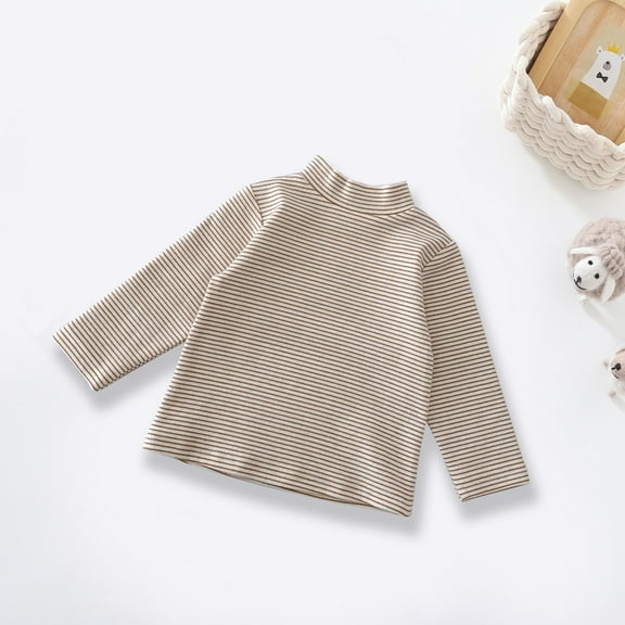 NAISIBABY Girls Sweater, Striped Cotton Casual Warm Bottom Knitwear Pullovers Top Khaki 2T