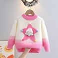 thumbnail image 1 of NAISIBABY Girls Sweater, Super Soft Long Sleeve Crew Neck Fall Winter Cute Comfortable Sweater Hot Pink 3T, 1 of 3