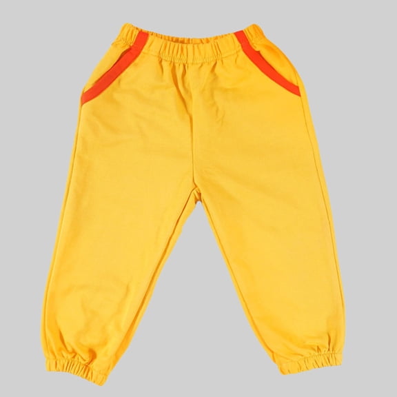 NAISIBABY Girls Sweatpants, Cotton Prints Elastic Waist Active Fit with Pockets Casual Jogger Pants Yellow 5T