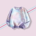 thumbnail image 1 of NAISIBABY Girls Sweatshirt, Casual Tie Dye Long Sleeve Pullover Top Purple 3T, 1 of 6