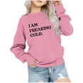 thumbnail image 1 of NAISIBABY Girls Sweatshirt, Letter Prints Crew Neck Long Sleeve Pullover Tops Pink 1-2 T, 1 of 6