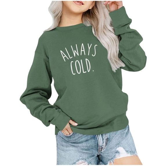 NAISIBABY Girls Sweatshirt, Long Sleeve Crew Neck Letter Prints Pullover Tops Green 2-3 T