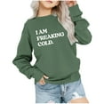 thumbnail image 1 of NAISIBABY Girls Sweatshirt, Long Sleeve Letter Prints Crew Neck Pullover Tops Green 9-10 T, 1 of 6