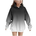 thumbnail image 1 of NAISIBABY Girls Sweatshirt with Hooded, Fall Winter Tops Long Sleeve Fashion Gradient Kids Pullover Fleece Hoodie Black 5T, 1 of 9