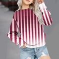 thumbnail image 1 of NAISIBABY Girls Sweatshirts, Casual Gradient Striped Long Sleeve Kids Pullover Tops Red 2T, 1 of 4