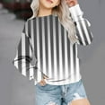 thumbnail image 1 of NAISIBABY Girls Sweatshirts, Gradient Striped Long Sleeve Casual Kids Pullover Tops Gray 5T, 1 of 4