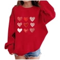 thumbnail image 1 of NAISIBABY Girls Sweatshit with Fleece Lined (1-13T), Heart Prints Long Sleeve Crewneck Fall Winter Fashion Valentine's Day Tops Red 6T, 1 of 5