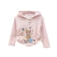 thumbnail image 1 of NAISIBABY Girls T-Shirt with Hooded (3-10T), Fashion Prints Long Sleeve Soft Cotton Kids Casual Spring Tops Pink 6T, 1 of 5