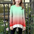 thumbnail image 1 of NAISIBABY Girls T Shirts with Lace, Irregular Hem Long Sleeve Crewneck Kids Casual Fashion Tops Green 4T, 1 of 6