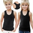 thumbnail image 1 of NAISIBABY Girls Tank Tops, Ultra-Soft Breathable Solid Color Athletic Racerback Camisoles Black 4-5T, 1 of 6