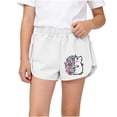 thumbnail image 1 of NAISIBABY Girls Terry Shorts, Elastic Waist Cotton Stretch Casual Summer Active Dolphin Shorts White 9T, 1 of 6