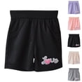 thumbnail image 1 of NAISIBABY Girls Terry Shorts, Letter Prints Elastic Waist Loose Casual Summer Comfy Shorts Black 7-8T, 1 of 4